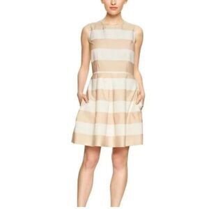 Womens Gap Pink Rugby Stripe Sleeveless Fit & Flare Dress - Sz 12 Tall 12T